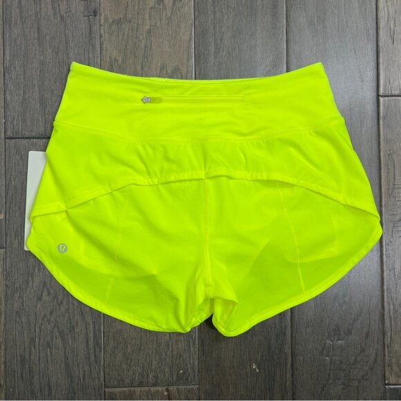 Lululemon NWT Speed Up Mid-Rise Short 4" Highlight Yellow - Picture 3 of 9